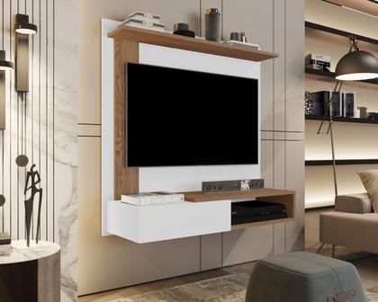 Imagem de Painel TV Turyn até 32 Polegadas Branco / Freijó - JM Casa dos Moveis