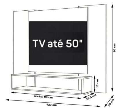Imagem de Painel TV Veneza até 50 Polegadas Freijó/Off White
