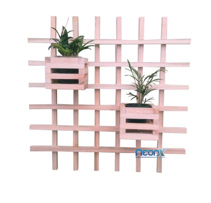 Imagem de Painel Vertical Floreira Treliça 70x70cm Com 2 Cachepot 15cm NeonX Pintada