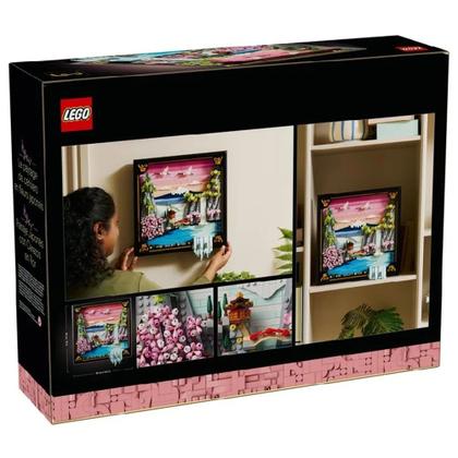 Paisagem japonesa lego art flores de cerejeiras 1892 peças 31218