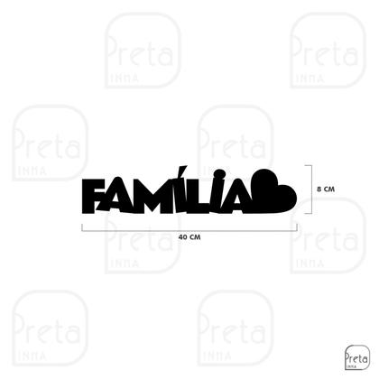 Imagem de Palavra de Parede Decorativo Familia Coração Mdf 6mm 40x8cm