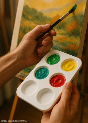 Imagem de Paleta de Mistura 6 Cavidades  Pintura Sem Bagunça