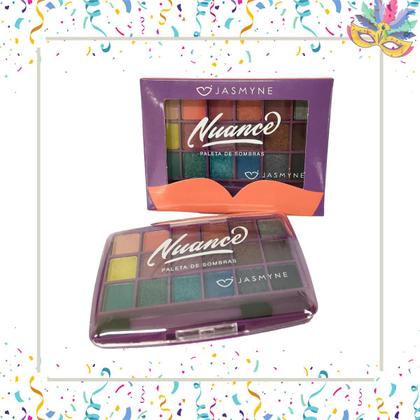 Paleta de sombras 18 cores nuance com pincel - Jasmyne Imagem de Paleta de sombras 18 cores nuance com pincel