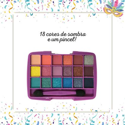 Paleta de sombras 18 cores nuance com pincel - Jasmyne Imagem de Paleta de sombras 18 cores nuance com pincel