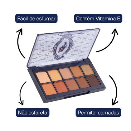 Imagem de Paleta de Sombras BT Transition Bruna Tavares 10 Tons Marrom Não Esfarela