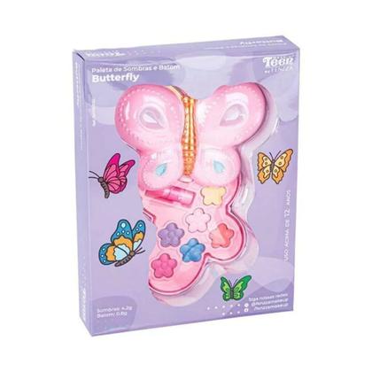 Imagem de Paleta de Sombras C/ Batom - Borboleta - Maquiagem Make Up Teen Infantil Juvenil - Fenzza