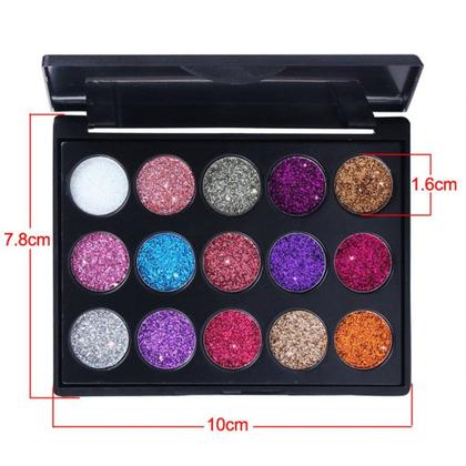 Imagem de Paleta de sombras Glitter Wokex 15 Shades Shiny Pigmented