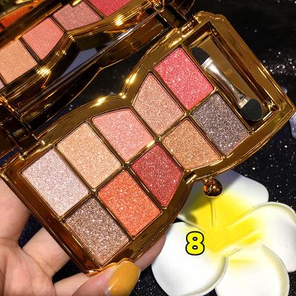 Imagem de Paleta de sombras XFEXM Glitter 10 cores à prova d'água