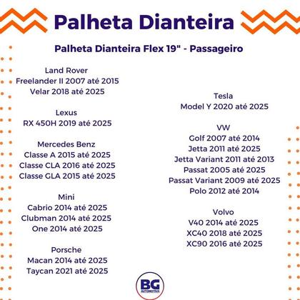 Imagem de Palheta Dianteira Flex Multiencaixe Spin Veracruz Jetta