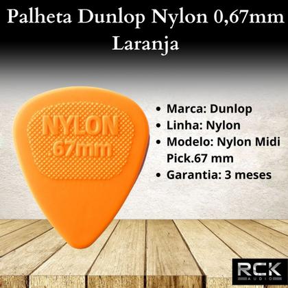 Imagem de Palheta Dunlop Nylon 0,67mm Laranja