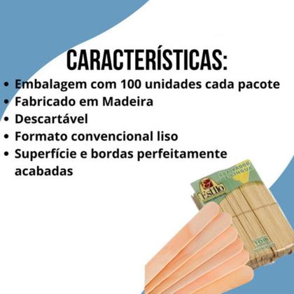 Imagem de Palito Abaixador De Língua Pacote Com 100 Unidades Estilo