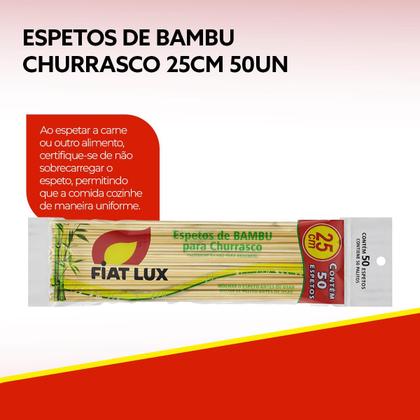 Imagem de Palito de Bambu Higiênico para Espetinhos de Churrascos Sustentável Fiat lux 25cm com 50un