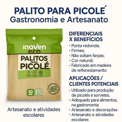 Imagem de Palitos de Madeira Multiuso 10cm 200 Unidades Com Ponta Redonda Para Depilação Picolé Confeitaria e Artesanato