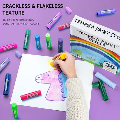 Imagem de Palitos de pintura JOYIN, têmpera lavável de 36 cores para crianças