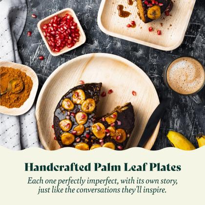 Imagem de Palm Leaf Plates Chic Leaf de 9 polegadas, redondos, pacote com 50, compostáveis