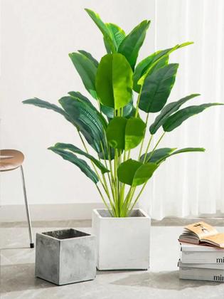 Imagem de Palmeira Tropical Artificial Grande - Toque Real Monstera e Banana - Decoração