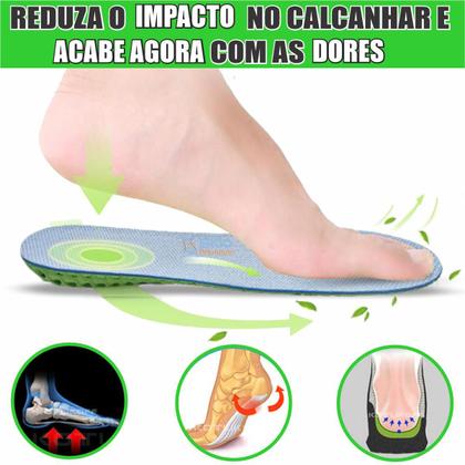 Imagem de Palmilha Anti Impacto Para Correção da Fascite Plantar e Esporão Calcâneo Original