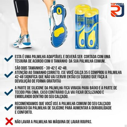 Imagem de Palmilha Gel Silicone Anti Impacto Conforto Pé