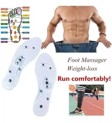 Imagem de Palmilha Silicone Magnética Gel Ajustável Massagem Acupuntura Reflexologia Circulação