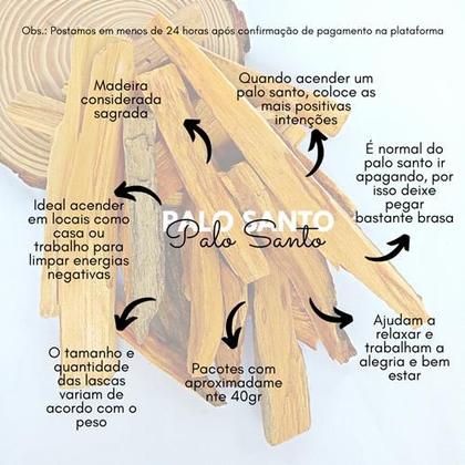 Imagem de Palo Santo Natural Peruano Várias Lascas 45g para Proteção e Defumação - Hadu Esotericos e Religiosos