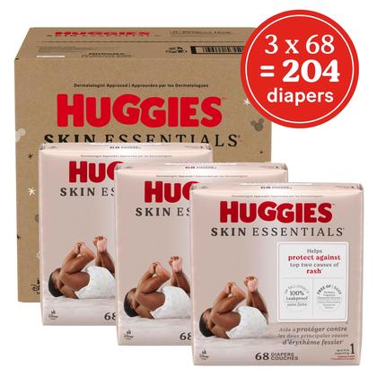 Imagem de Pañales Huggies Skin Essentials Talla 1 Recién Nacido, Paquete con 204 Unidades