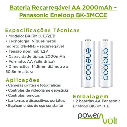 Imagem de Panasonic Eneloop AA 2000mAh 1,2v - 2100 Recargas