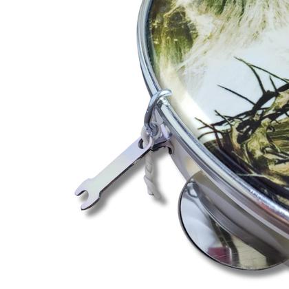 Imagem de Pandeiro 10 Abs Branco Pele Sintética Leão E Coroa Spanking