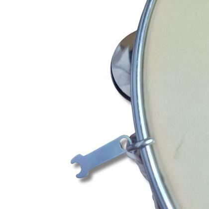 Imagem de Pandeiro 10 Abs Vermelho Pele Couro Natural Vanguarda