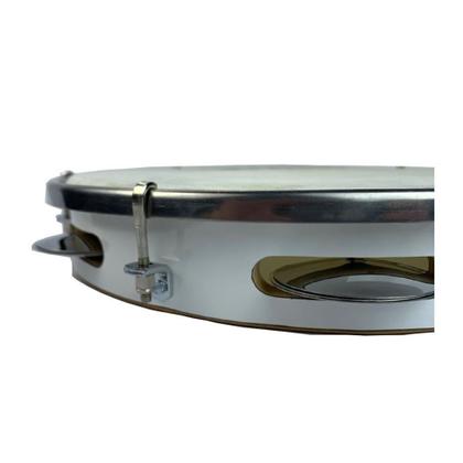 Imagem de Pandeiro 10" Couro Formica Branco Afinação Simples 40051BR - Luen
