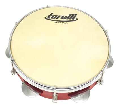 Imagem de Pandeiro 10'' Injetado Em Abs Vermelho Pele Animal Torelli