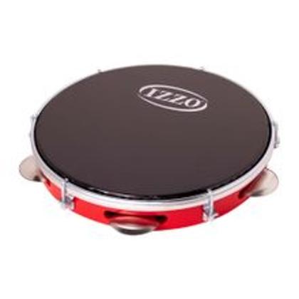 Imagem de pandeiro 10 polegadas abs vermelho pele preta izzo 3440vm