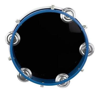 Imagem de Pandeiro 10 Polegadas Izzo Corpo Azul Pele Leitosa Preta Abs