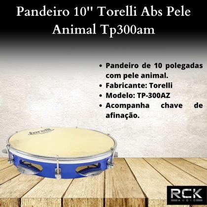 Imagem de Pandeiro 10 Torelli Abs Pele Animal Tp300