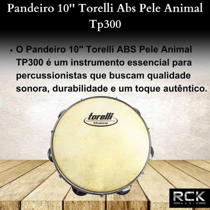Imagem de Pandeiro 10 Torelli Abs Pele Animal Tp300