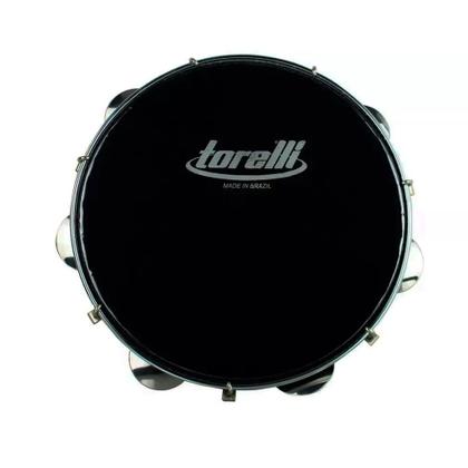 Imagem de Pandeiro 10 Torelli TP301 Injetado Preto Pele Preta