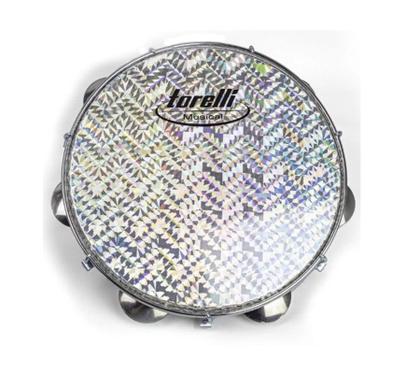 Imagem de Pandeiro Azul 10 Polegadas Pele Holografica Torelli TP308AZ Abs