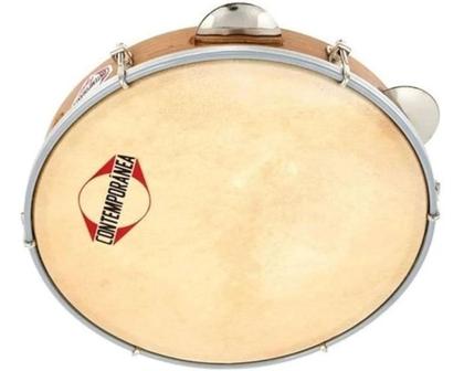 Imagem de Pandeiro Contemporânea Profissional Light 10 20lt Madeira Couro + Capa Simples