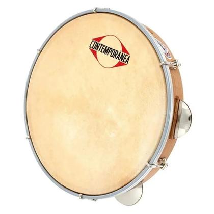 Imagem de Pandeiro Contemporânea Profissional Light 10 20lt Madeira Couro + Capa Simples