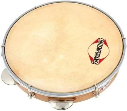 Imagem de Pandeiro Contemporânea Profissional Light 10 20lt Madeira Couro + Capa Simples