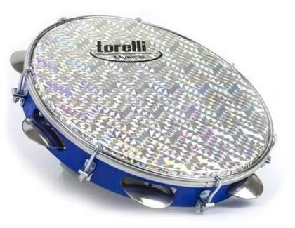 Imagem de Pandeiro Injetado 10 Pele Holográfica Tp 308 Azul C/Capa