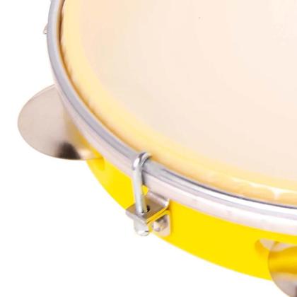 Imagem de Pandeiro izzo 10 pol abs amarelo com pele leitosa
