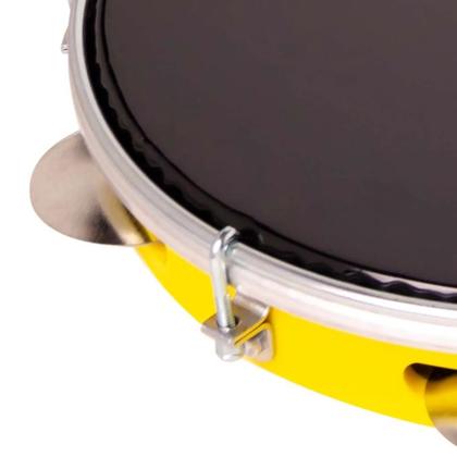 Imagem de Pandeiro izzo 10 pol abs amarelo com pele preta 3340am