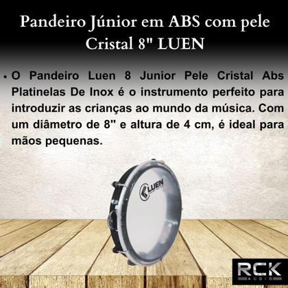 Imagem de Pandeiro Júnior em ABS com pele Cristal 8" LUEN