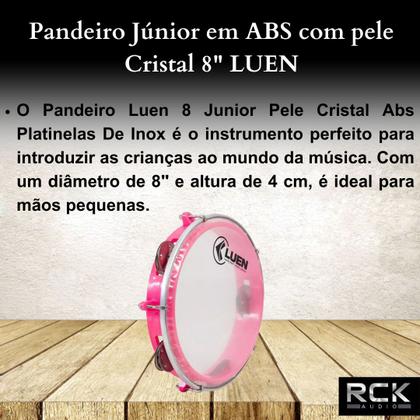Imagem de Pandeiro Júnior em ABS com pele Cristal 8" LUEN