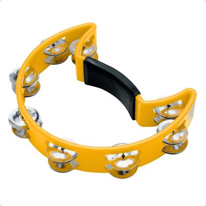 Imagem de Pandeiro Meia Lua Profissional Pandeirola de Mão Colorida Instrumento Percussão Musical Em ABS Zaidans