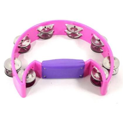 Imagem de  Pandeiro Meia Lua SpanKing Rosa ABS 