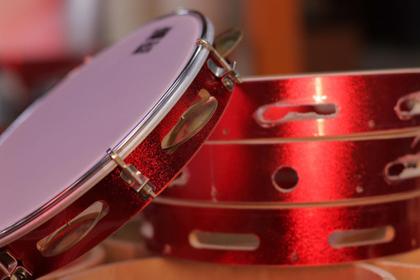 Imagem de Pandeiro phx 10" madeira samba music vermelho pele leitosa