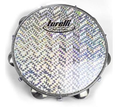 Imagem de Pandeiro Preto 10" Pele Holografica Torelli - TP308PR Abs