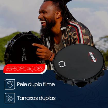 Pandeiro Profissional Contemporânea Carlos Café 10 Polegadas