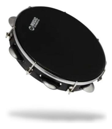 Imagem de Pandeiro Profissional Phx Abs Preto 10 Pele Preta Music Ins